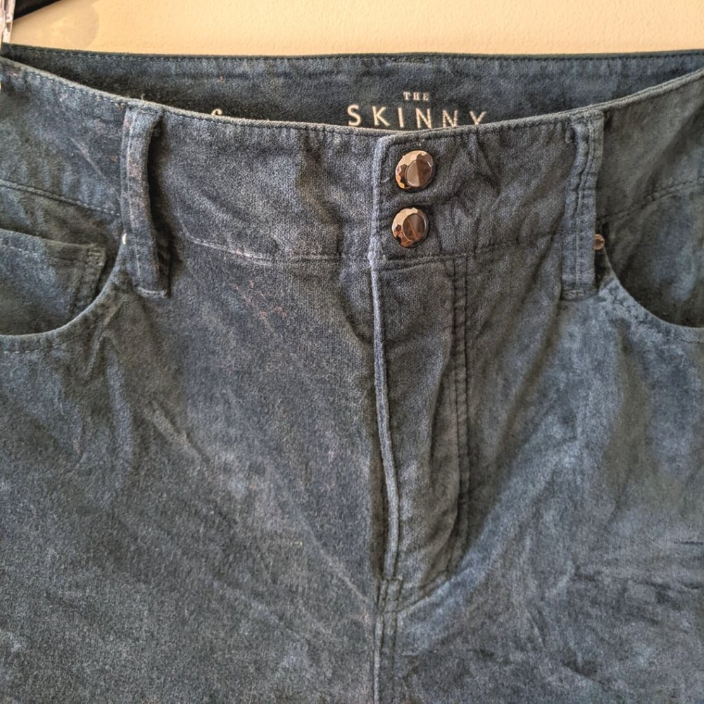 WHBM High-Rise Velvet Skinny Ankle Jeans - teal - size 6 - Picture 6 of 7